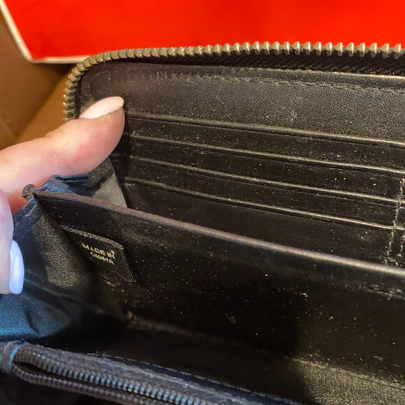 Coach Jacquard Signature Logo Black Large Zip Wallet - Picture 6 of 7